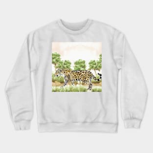 Jaguar Watercolor Art Crewneck Sweatshirt